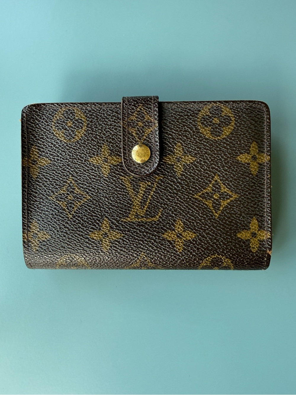 Louis Vuitton Monogram Viennois Kisslock Wallet COA